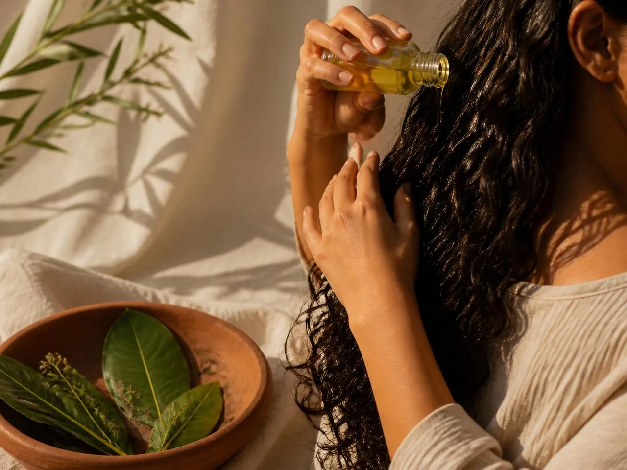 Rituel de soin capillaire naturel aux huiles végétales